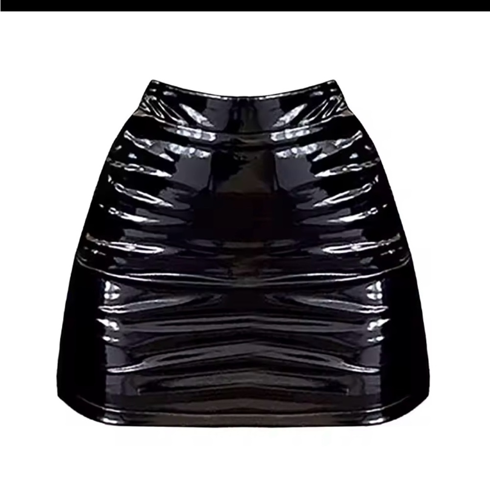 Brand new pu leather skirt